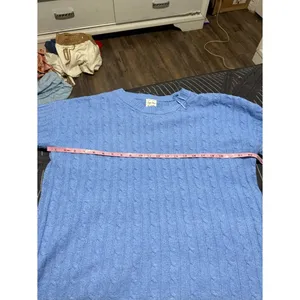 Women’s hippie rose Classic Cable Knit Women's Sweater - Light Blue size XL thumbnail 5