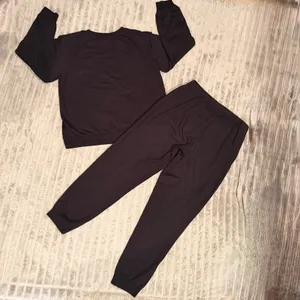 Keith Haring Heart Graphic Sweatshirt and Joggers Loungewear Set Black Small thumbnail 9