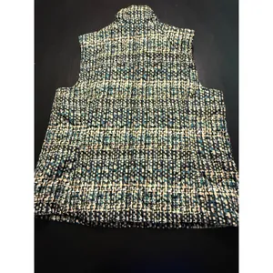 Christopher & Banks Womens‎ Teal Tan Geometric Quilted Puffer Vest Large thumbnail 5