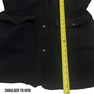 NWOT Eden Society Sherpa Faux Fur Lined Black Hooded Jacket Women’s Size L‎ thumbnail 10