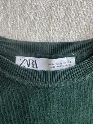 Zara Dark Green Sleeveless Knit Top thumbnail 2