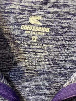 Colosseum Purple Heather 1/4Zip Long Sleeve Pullover Kansas State Wildcats Sz S thumbnail 3