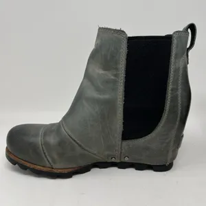 Sorel Boots Women's 6.5 Lea‎ Wedge Waterproof Leather Gray Chelsea Ankle Booties thumbnail 8
