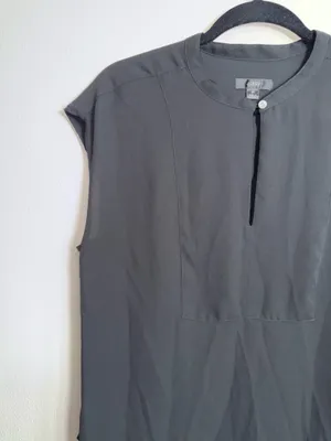 J. Crew Keyhole Neck Cap Sleeve Blouse Black Round Neck thumbnail 3