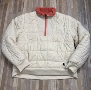 Pure Hockey Cream Quilted Pullover Jacket with Coral Sherpa Interior Women’s Med thumbnail 1