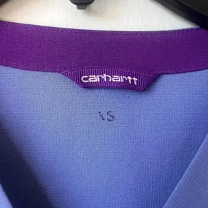 Carhartt Force XS Blue Scrub‎ Top Scrubs Women's Top with Purple Accents Nursing thumbnail 2