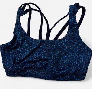 Lululemon Pure Practice Bra Blue Samba Snake Strappy Sports Bra Size 8 thumbnail 6
