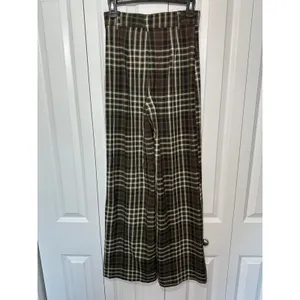 Free People‎ Jules Plaid Pants Womens 0 Green High Rise Trousers Academia Grunge thumbnail 3