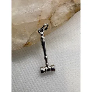 Vintage Silver Tone Gavel‎ Charm Magnetic Legal Judge Attorney Lawyer Jewelry thumbnail 2