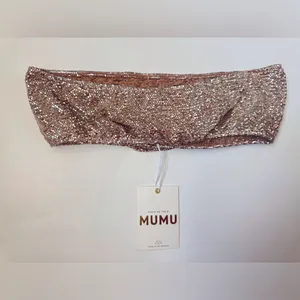 Show Me Your MuMu NWT Women's‎ Micro Tube Silver Confetti Top Size XS thumbnail 4