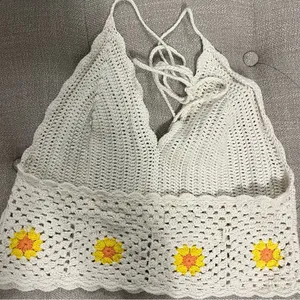 Aerie Textured Halter Cropped Bra Top thumbnail 5