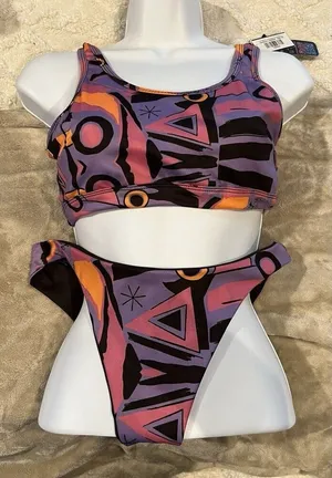 So 90's - Reversible Bottom Athletic Bikini -2 piece- B Fresh Gear - size medium thumbnail 1