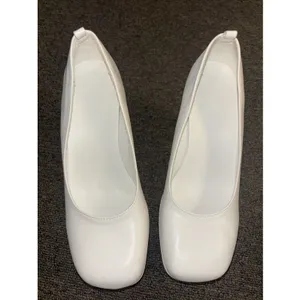 Women’s White Chunky Block High Heels Shoes Platform Shoes Pumps 8.5 thumbnail 3