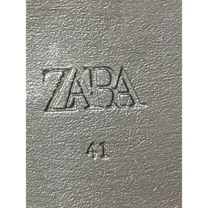 Zara Women's Brown Leather Chain Link Almond Toe Slip On Loafers Shoes Size 10.5 thumbnail 6