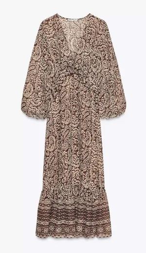 New Zara lightweight ruffled dress size XS thumbnail 1