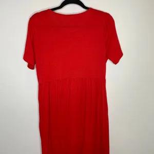 Red Babydoll Tiered Ruffle T Shirt Dress Pockets Sz Large? thumbnail 11