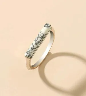 Marble Silver Womens Ring thumbnail 1