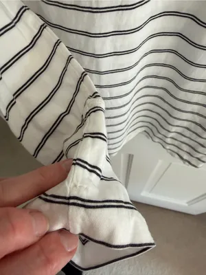Patagonia Organic Cotton Striped‎ Long Sleeve Tee White Black Women’s Small thumbnail 6