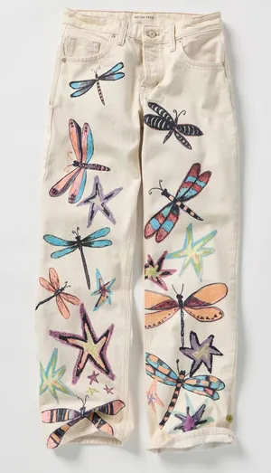 Free People Tennessee Low Rise Illusion Jeans- Dragonfly- size 28 thumbnail 1