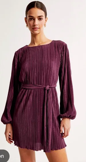 Abercrombie & Fitch Satin Plisse Easy Mini Dress thumbnail 1