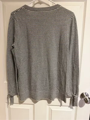 LOFT Women's Black & White Striped Long-Sleeve Tee thumbnail 2