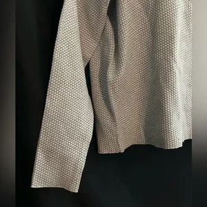 Adrienne Vittadini Heather Light Gray Textured Mock Cowl Sweater Women’s MD NWT thumbnail 8
