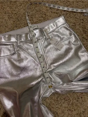 Abercrombie & Fitch LONG The ‘90s Relaxed High Rise Pant Silver Metallic thumbnail 13