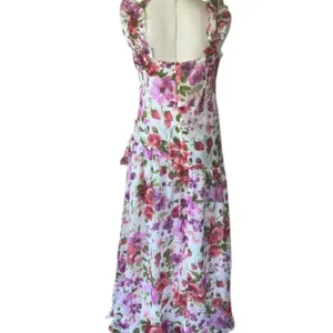 NWT Abercrombie & Fitch Floral Ruffle Strap High-Low Maxi Dress Wedding Guest thumbnail 10