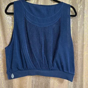 Free People Movement Navy Blue Running Through My Mind Mesh Tank Small thumbnail 2