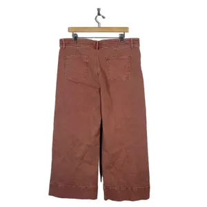 Ann Taylor The Wide Leg Solid Crop Pants Pink Terracotta Boho High Rise Size 16 thumbnail 4