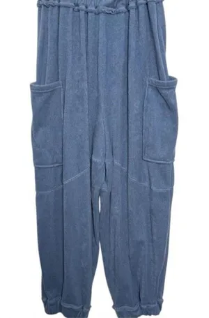 Free People Dusty Blue Cargo Beach Terry Jogger Medium thumbnail 1