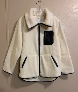 NWT SPANX Fleece Full Zip jacket sz S thumbnail 1