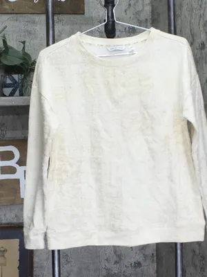 Peace Love World French Terry Long Sleeve Sweatshirt Pristine Brown Multi 2XS thumbnail 1