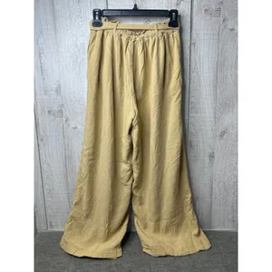 American Eagle Women Linen Blend Paperbag Wide Leg Lined Belted Pants Women S thumbnail 2