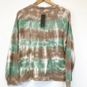 Lulus Womens M Iconic‎ Moves Tie Dye Sweatshirt Brown Green Slouchy Hippie USA thumbnail 2