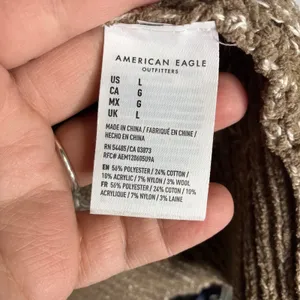 American Eagle Outfitters tan‎ brown mock neck sweater chunky women's size large thumbnail 5