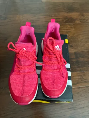 Adidas Hot Pink Knit Lace-Up Sneakers thumbnail 7