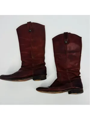 Women's Frye Leather Melissa Boots Reddish Brown Size 9.5 - READ thumbnail 2