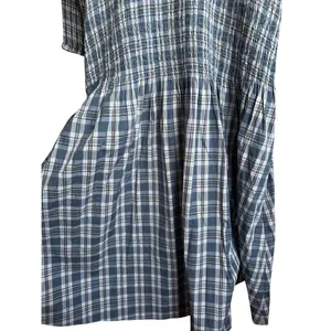 Something Navy Blanche Smocked Midi Dress Plaid Size XL SWED000212 Maternity‎ thumbnail 12