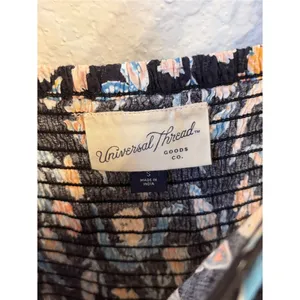Universal Thread Tiered Floral Maxi Dress S‎ Ruffle Navy Pockets Cotton Blend thumbnail 7