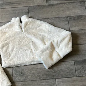 Tiger Mist White Teddy Jacket Plush Fleece Stand-Up Collar thumbnail 3