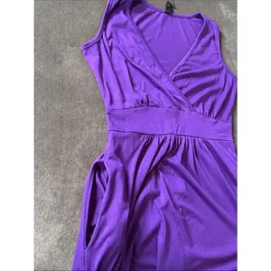 Women’s Woosea Sleeveless Purple V-Neck Maxi Dress Pockets Size S NWT thumbnail 9