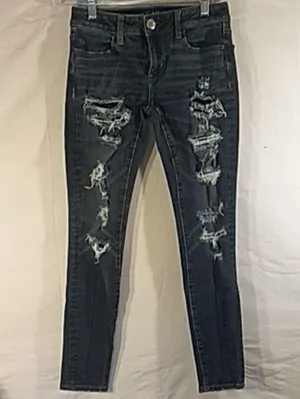 American Eagle 360° Super Stretch Distressed Jeggings Size 0Short thumbnail 3
