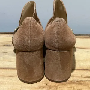 Nine West‎ Taupe Suede Block Heel Loafers Size 9 A38 thumbnail 7