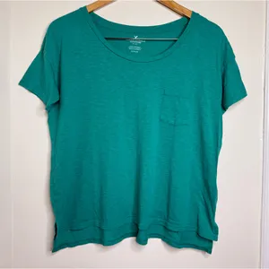 American Eagle Outfitters Oversized Pocket Tee Size Small Teal Casual Relaxed thumbnail 1