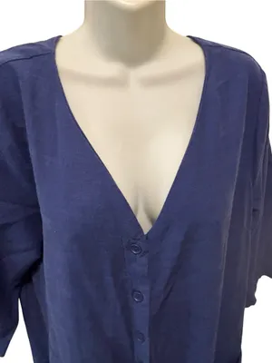 The Nines by HATCH 3/4 Sleeve Button-Front Maternity Jumpsuit Sz L Lagenlook thumbnail 3