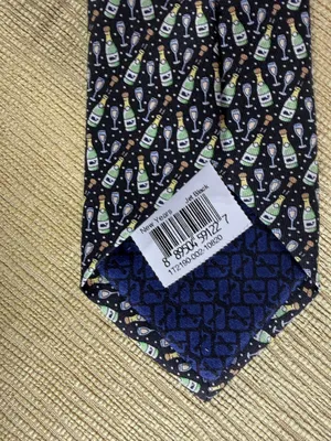 NWT Vineyard Vines Happy New Year 2017 Champagne Bottle Tie Black Novelty thumbnail 5