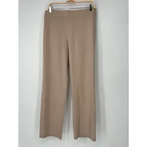 L Neiman Marcus pants 100% Cashmere beige pink wide-leg knit pull-on lounge thumbnail 6