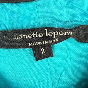 Nanette Lepore Bogatell Dress 2 Green Blue Linen Blend Stripe Feminine Chic ASO‎ thumbnail 13