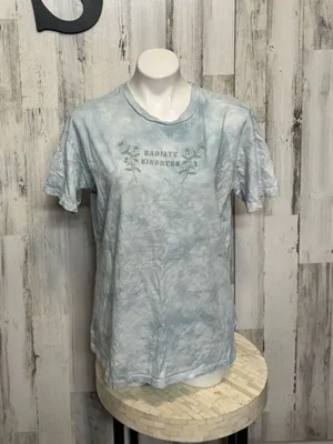 American Eagle Radiate Kindness Graphic Tee Womens XS Light Blue Tie Dye Cotton thumbnail 1